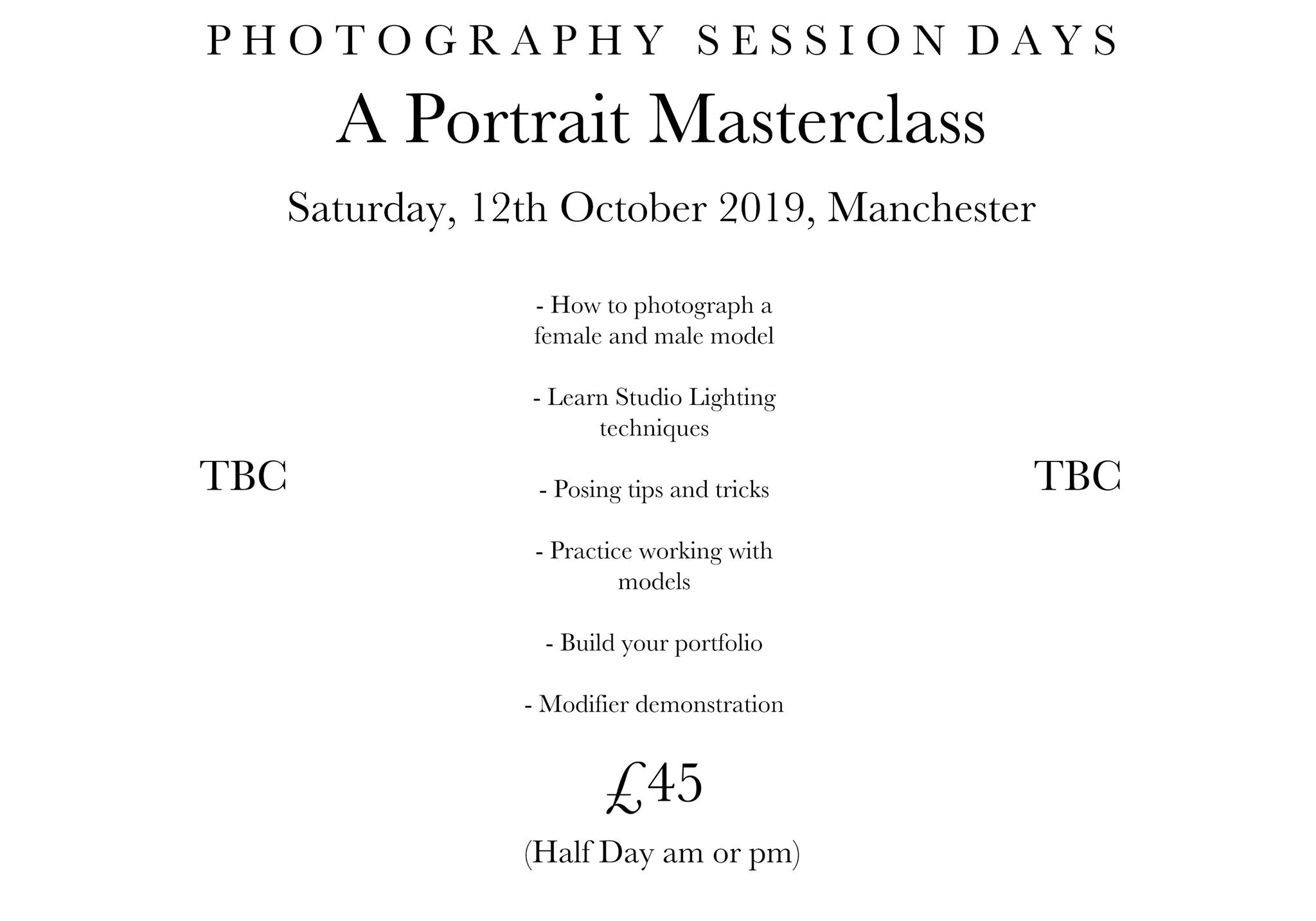 Portrait Masterclass 12th October 2019 Portrait Masterclass 12th October 2019